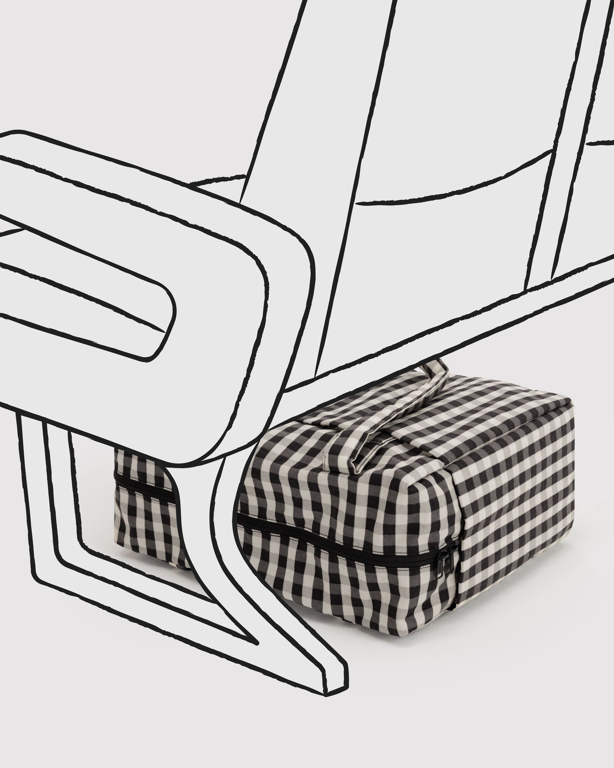 BAGGU Small Cloud Carry-On - Black & Cream Gingham