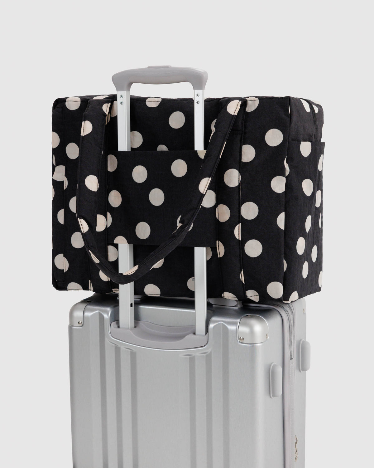 BAGGU Small Cloud Carry-On - Black and Cream Polka Dot