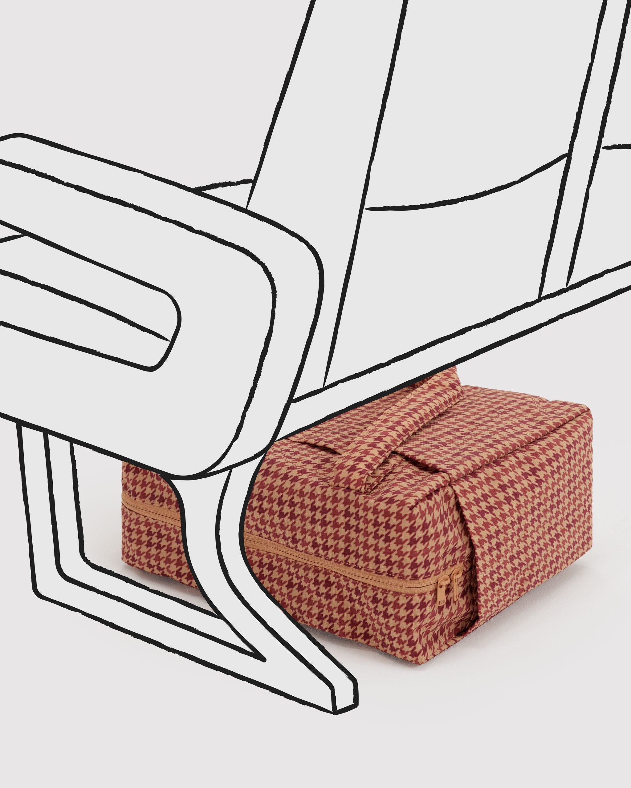 BAGGU Small Cloud Carry-On - Tan Houndstooth