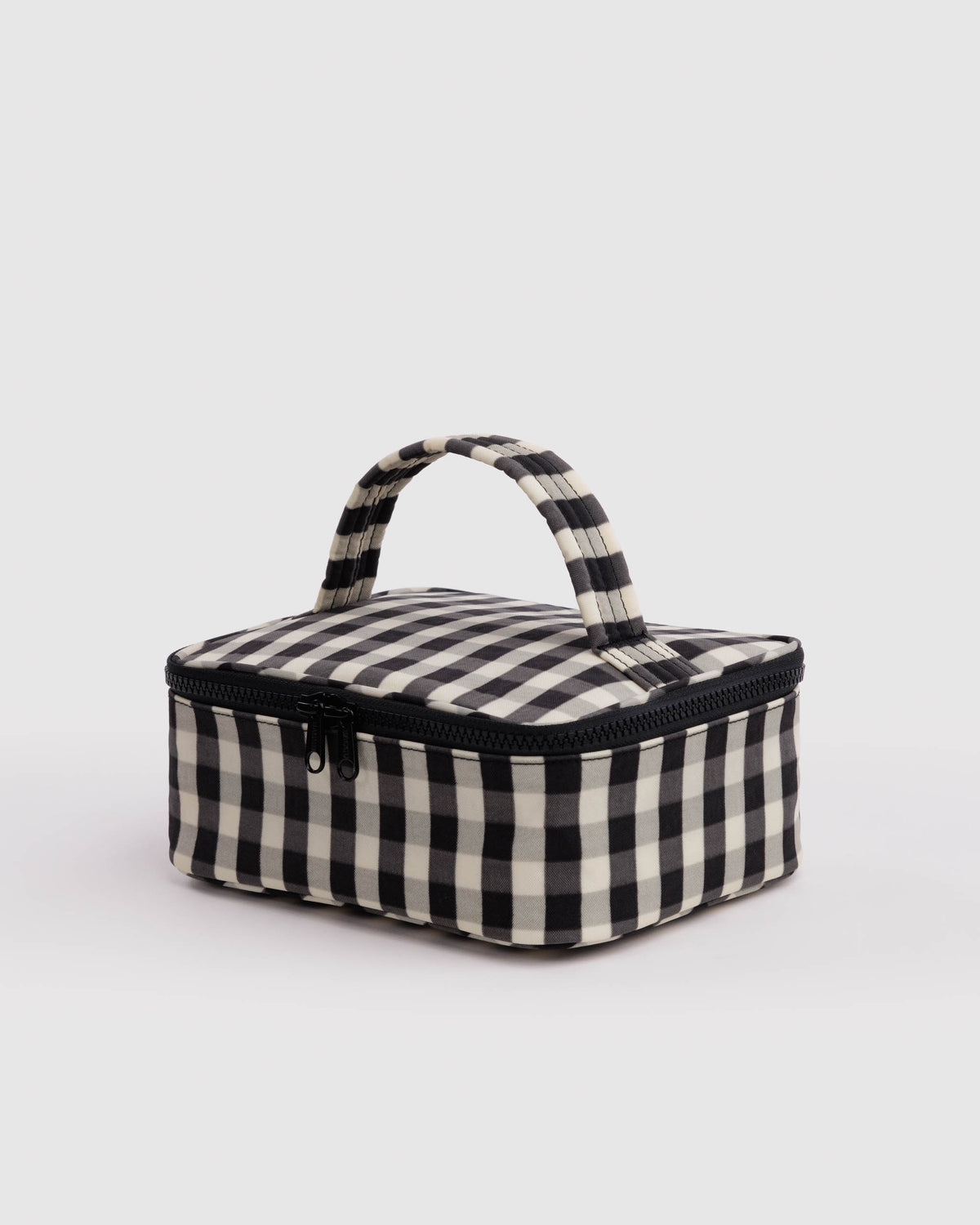 BAGGU Small Cosmetic Case - Black and Cream Gingham