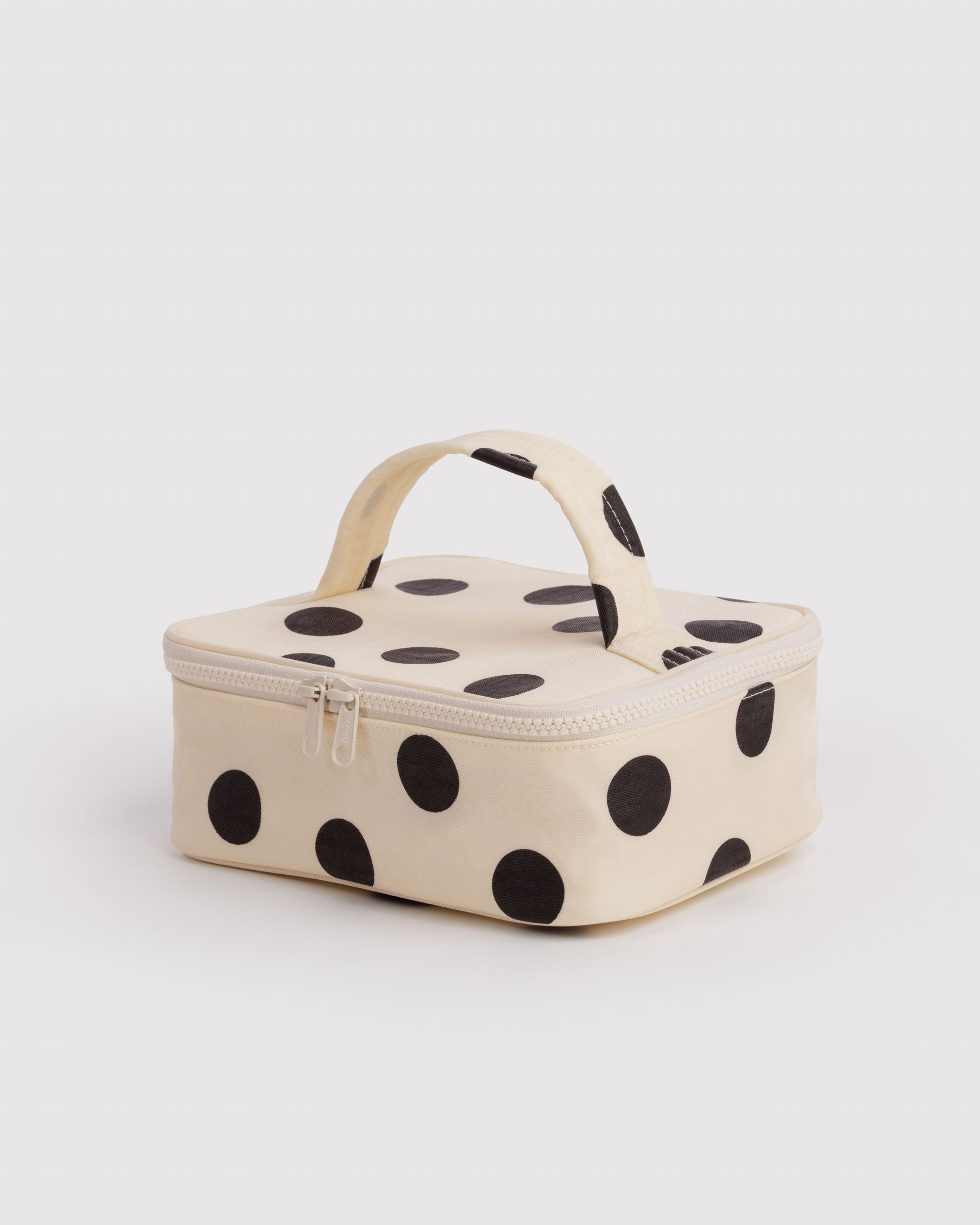 BAGGU Small Cosmetic Case - Cream & Black Polka Dot