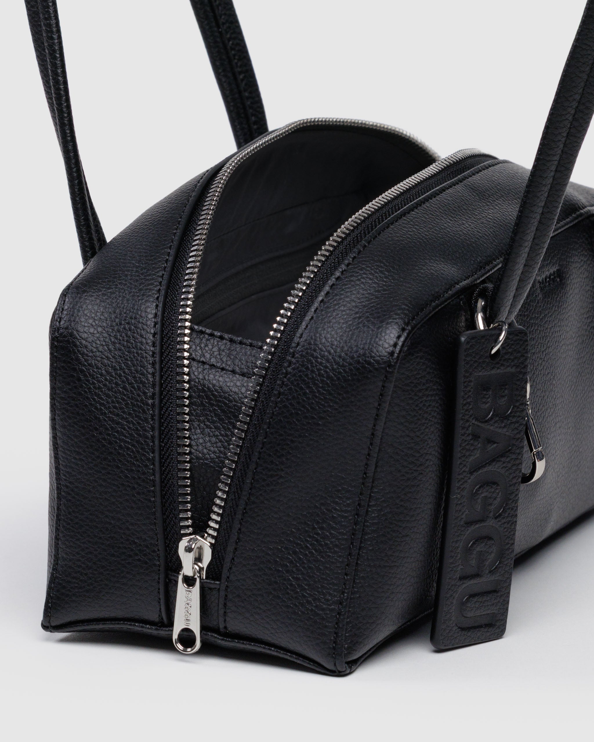 BAGGU Small Recycled Leather Bowler Bag - Black
