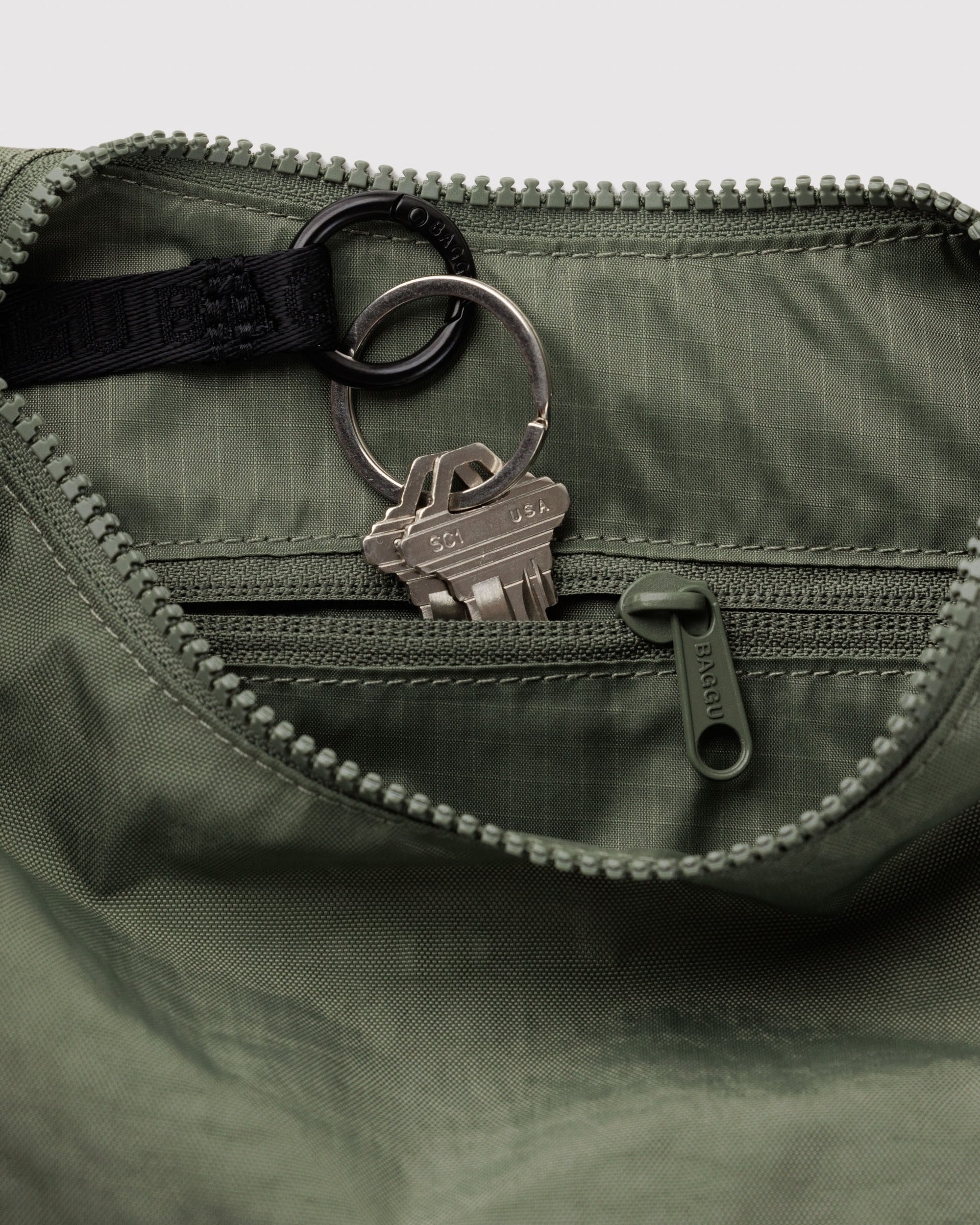 BAGGU Small Nylon Crescent Bag - Caper
