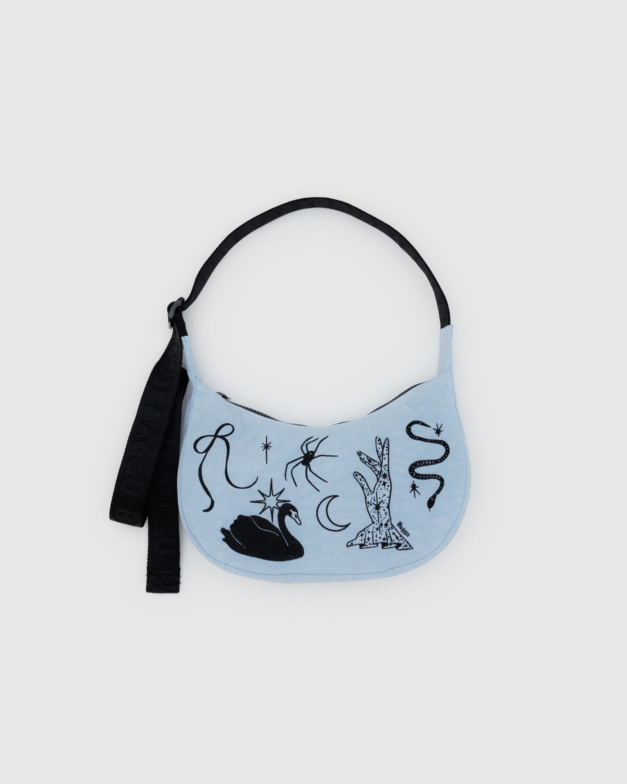 BAGGU Small Nylon Crescent Bag - Embroidered Ballet Icons