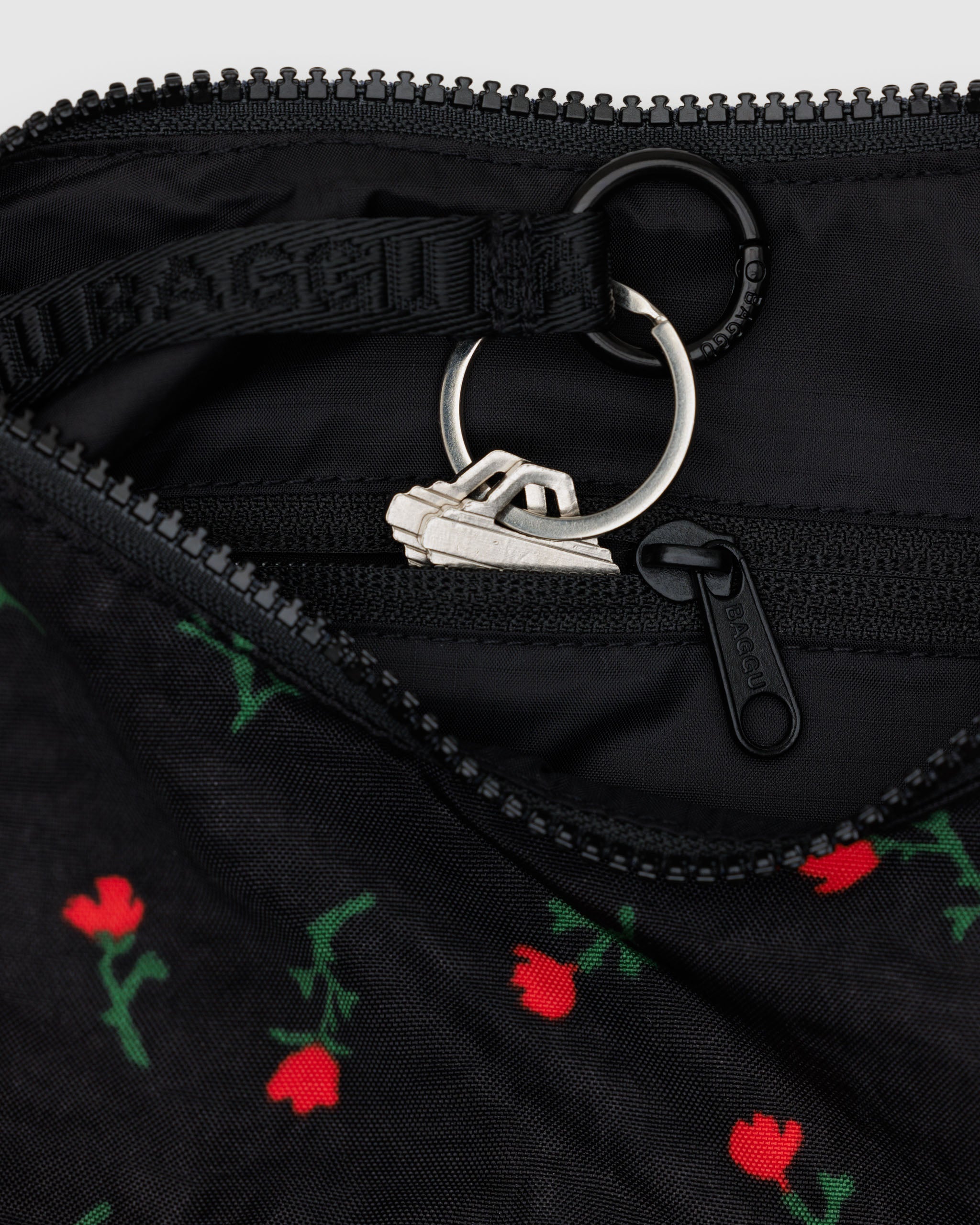 BAGGU Small Nylon Crescent Bag - Painted Wildflower