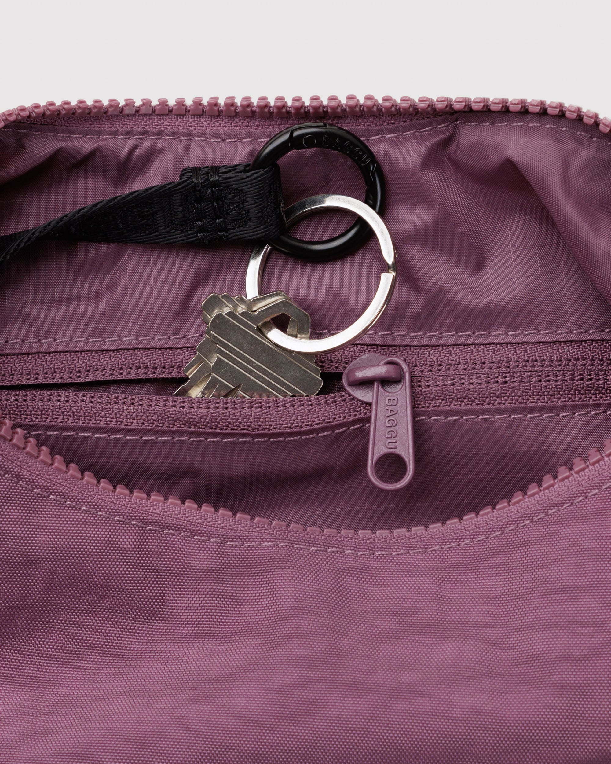 BAGGU Small Nylon Crescent Bag - Wild Plum