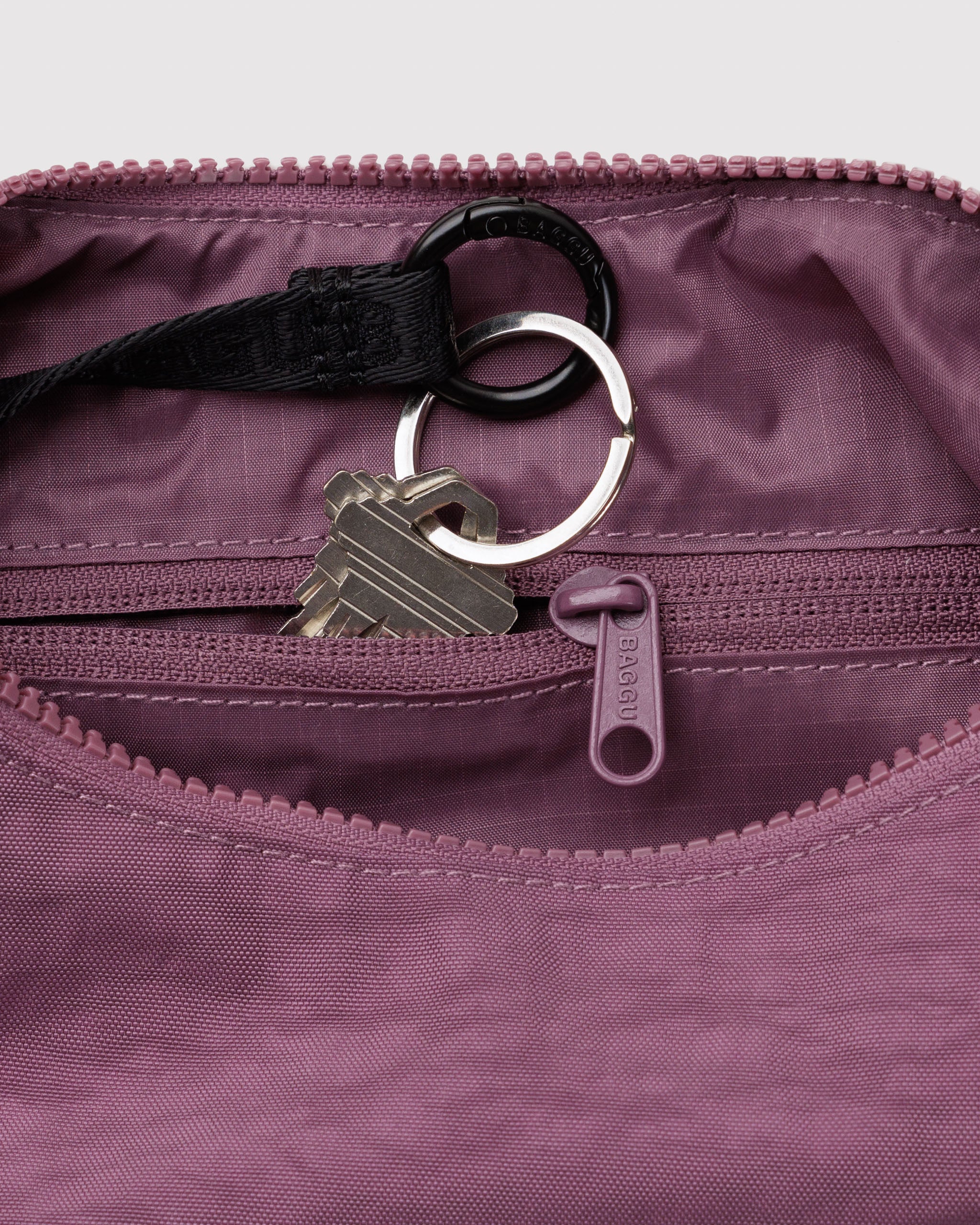 BAGGU Small Nylon Crescent Bag - Wild Plum