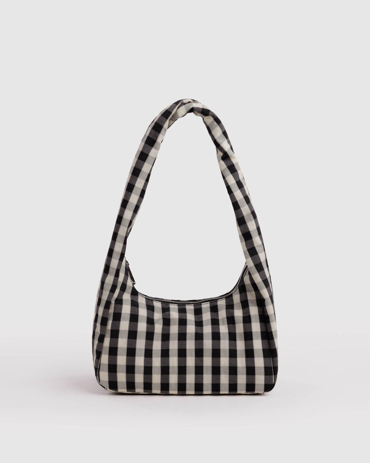 BAGGU Small Nylon Meringue - Black and Cream Gingham