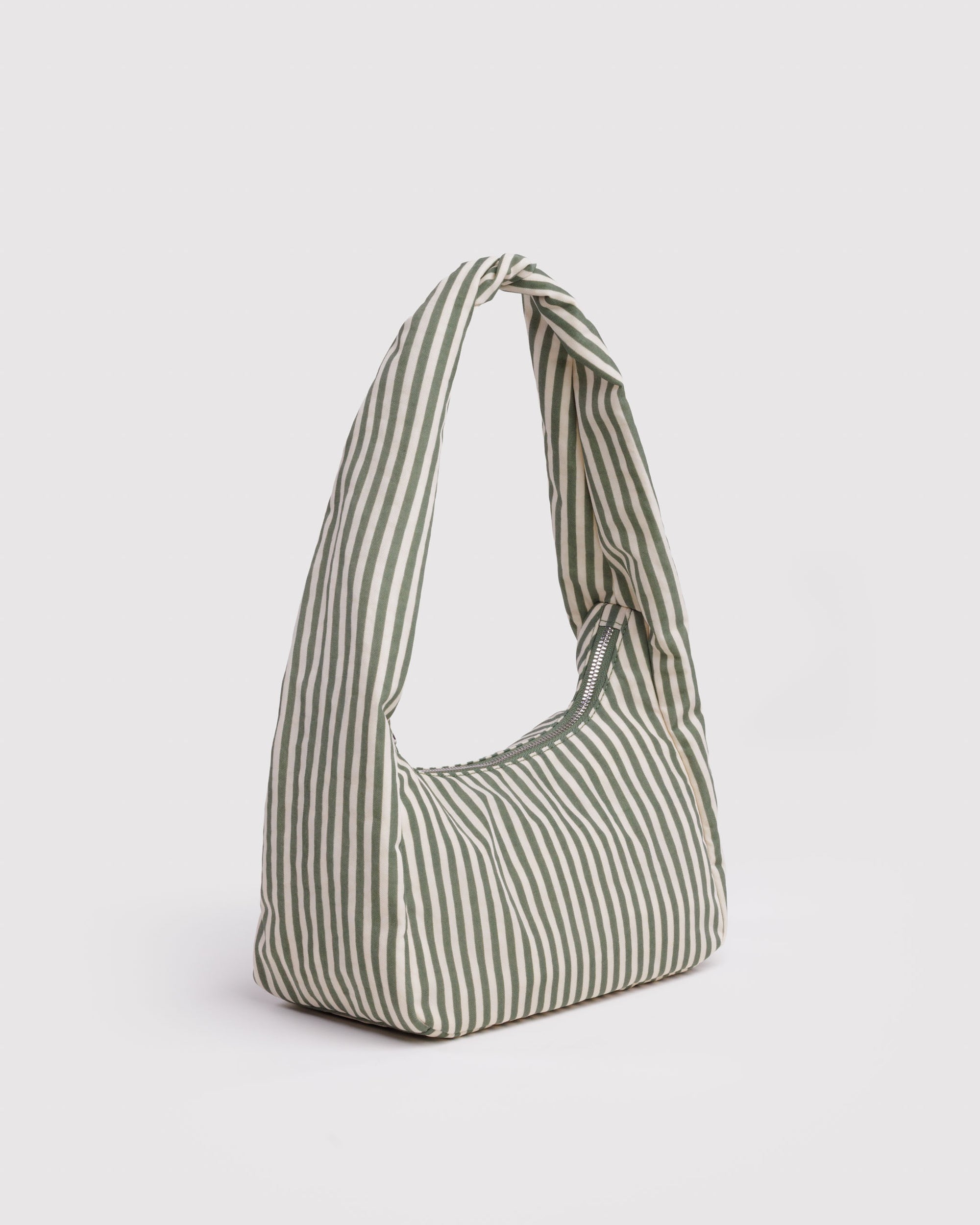 BAGGU Small Nylon Meringue - Sage Stripe