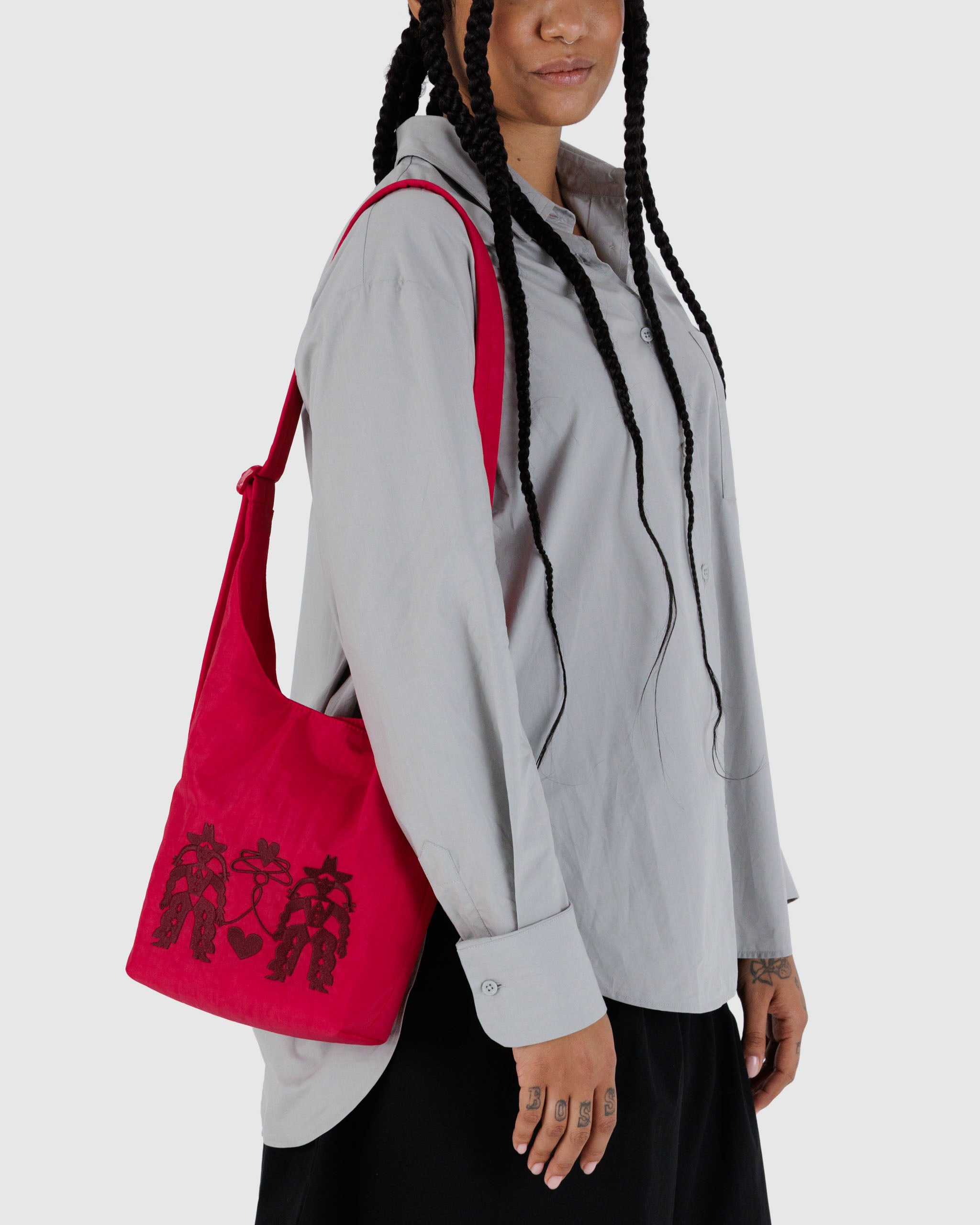 BAGGU Small Nylon Sling - Embroidered Cowgirl