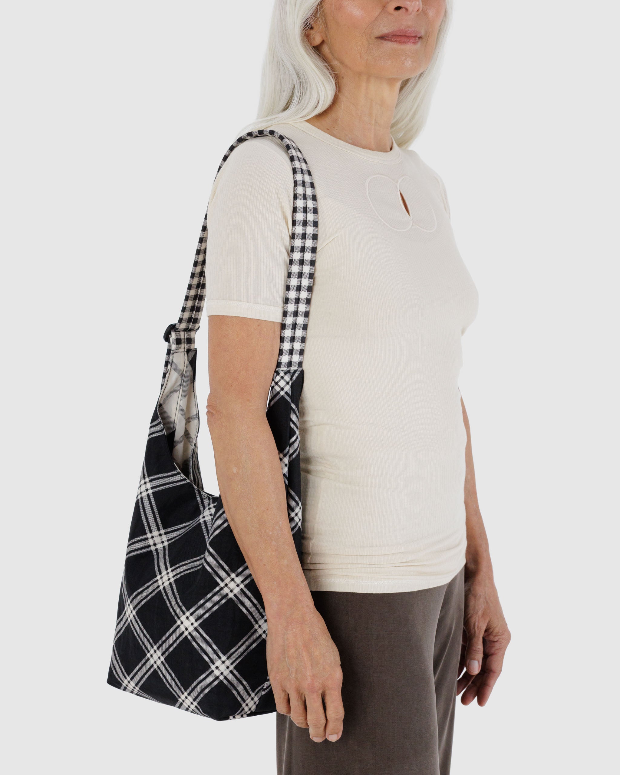 BAGGU Small Nylon Sling - Mixed Plaid