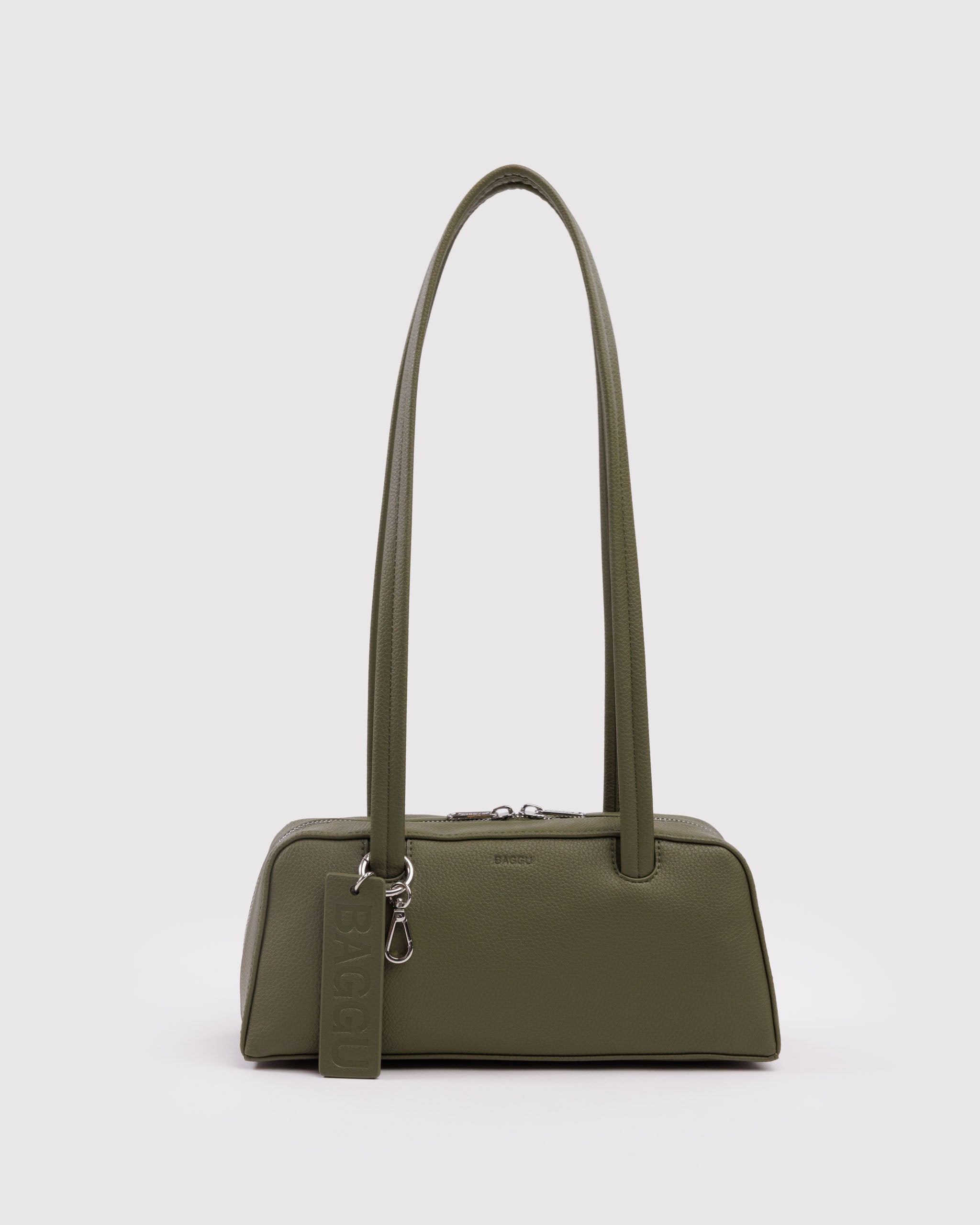 BAGGU Small Recycled Leather Bowler Bag - Loden
