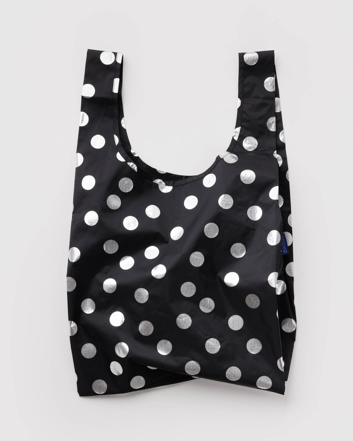 Standard Baggu - Silver Metallic Polka Dot