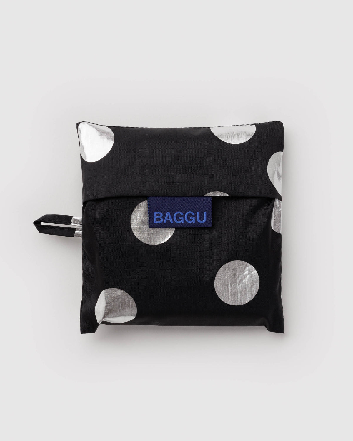 Standard Baggu - Silver Metallic Polka Dot