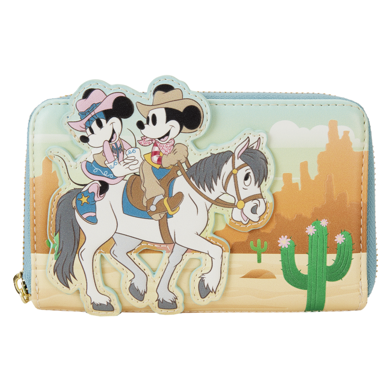 Loungefly Disney Western Mickey and Minnie Zip Around Wallet