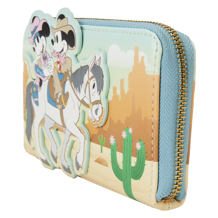 Loungefly Disney Western Mickey and Minnie Zip Around Wallet