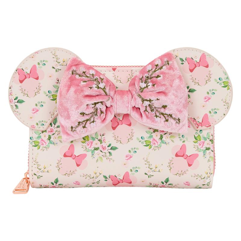 Loungefly Minnie Mouse Floral All-Over Print Zip Around Wallet