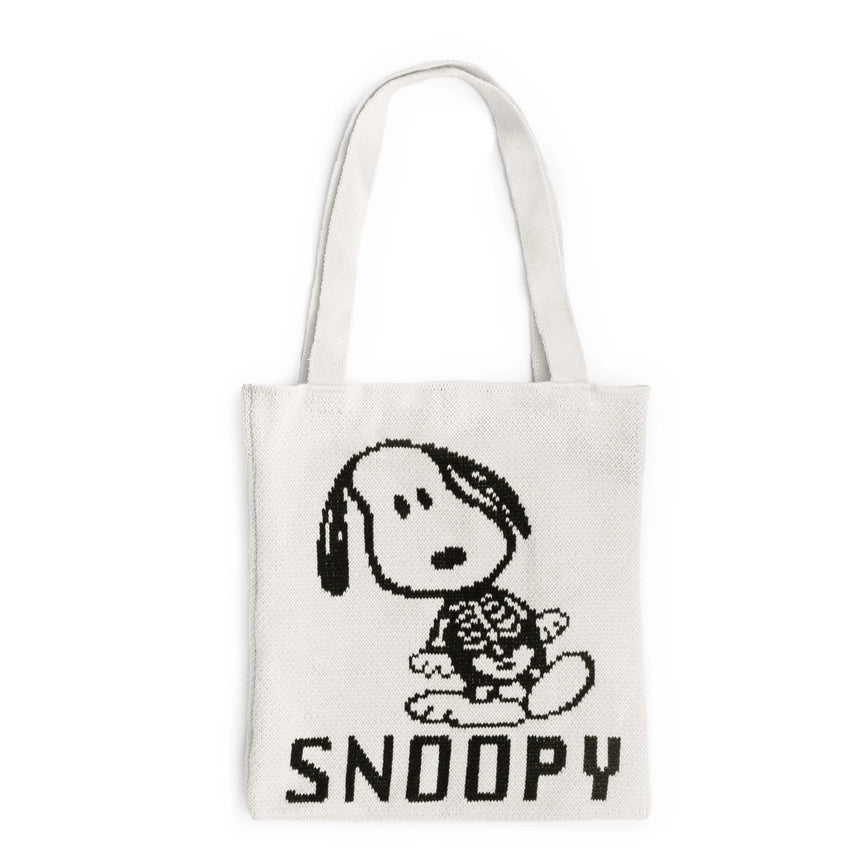 Peanuts Snoopy Skeleton Knit Tote