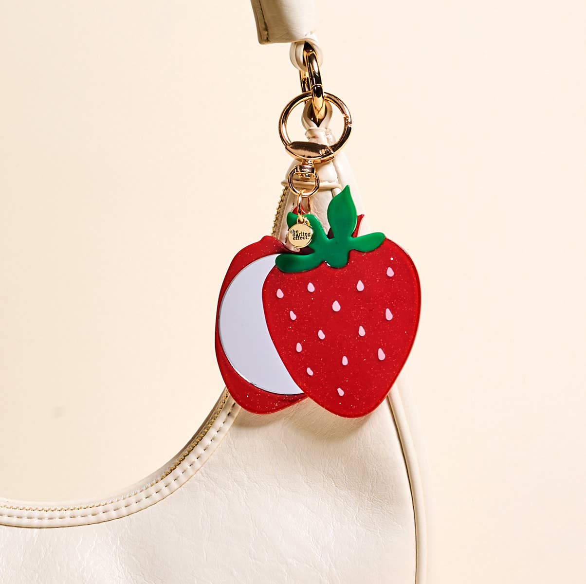 Mini Mirror Bag Charm- Strawberry