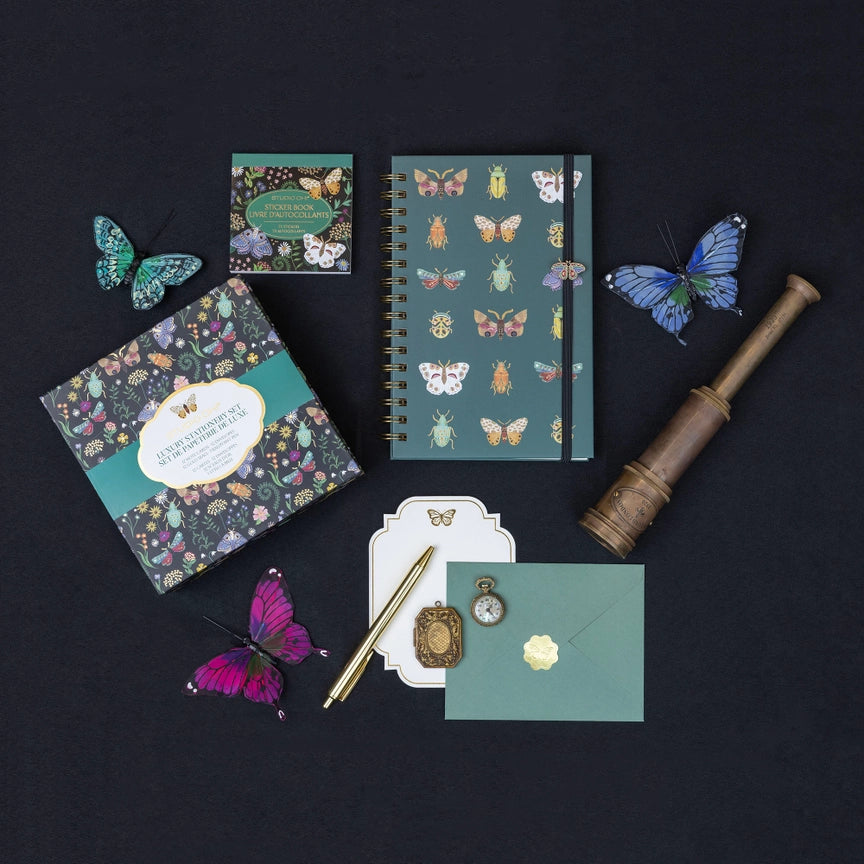 Midnight Garden Medium Spiral Notebook w/ Enamel Charm
