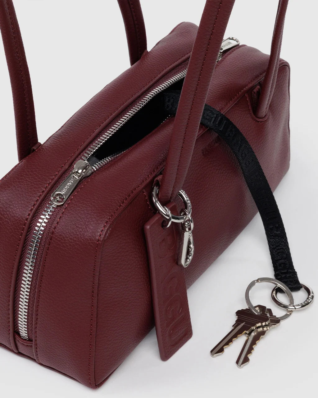 BAGGU Recycled Leather Bowler Bag - Mahogany