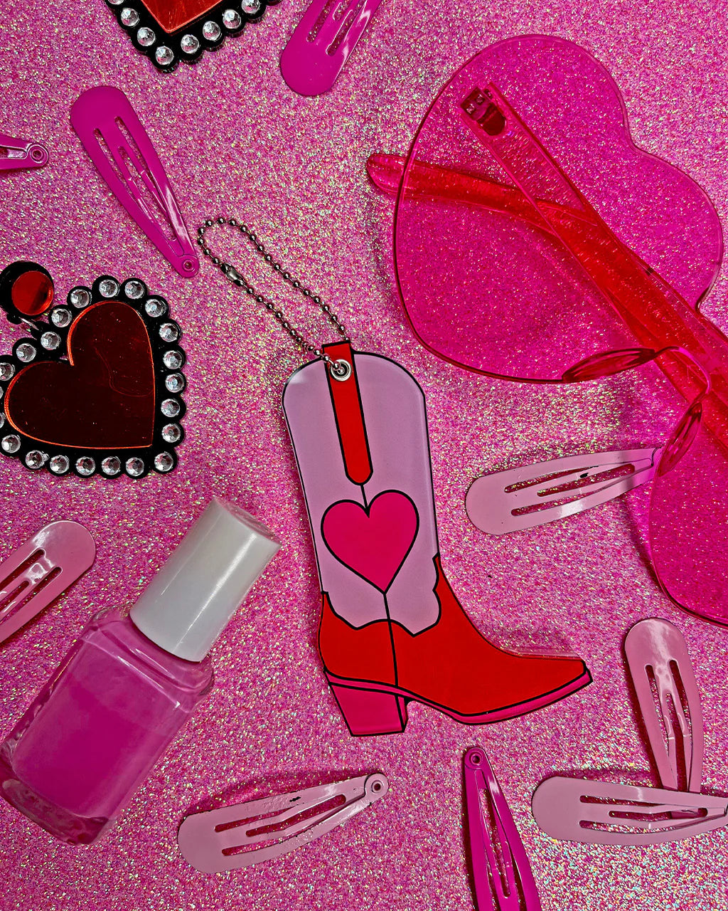 Cowboy Boot Mirror Keychain