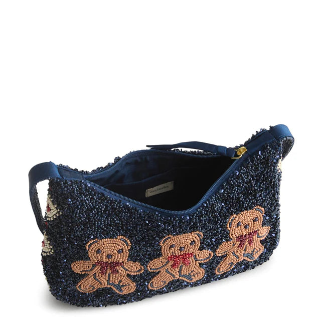 Vera Bradley Mini Roxbury Crescent Shoulder Bag Bear Mosaic Poseidon