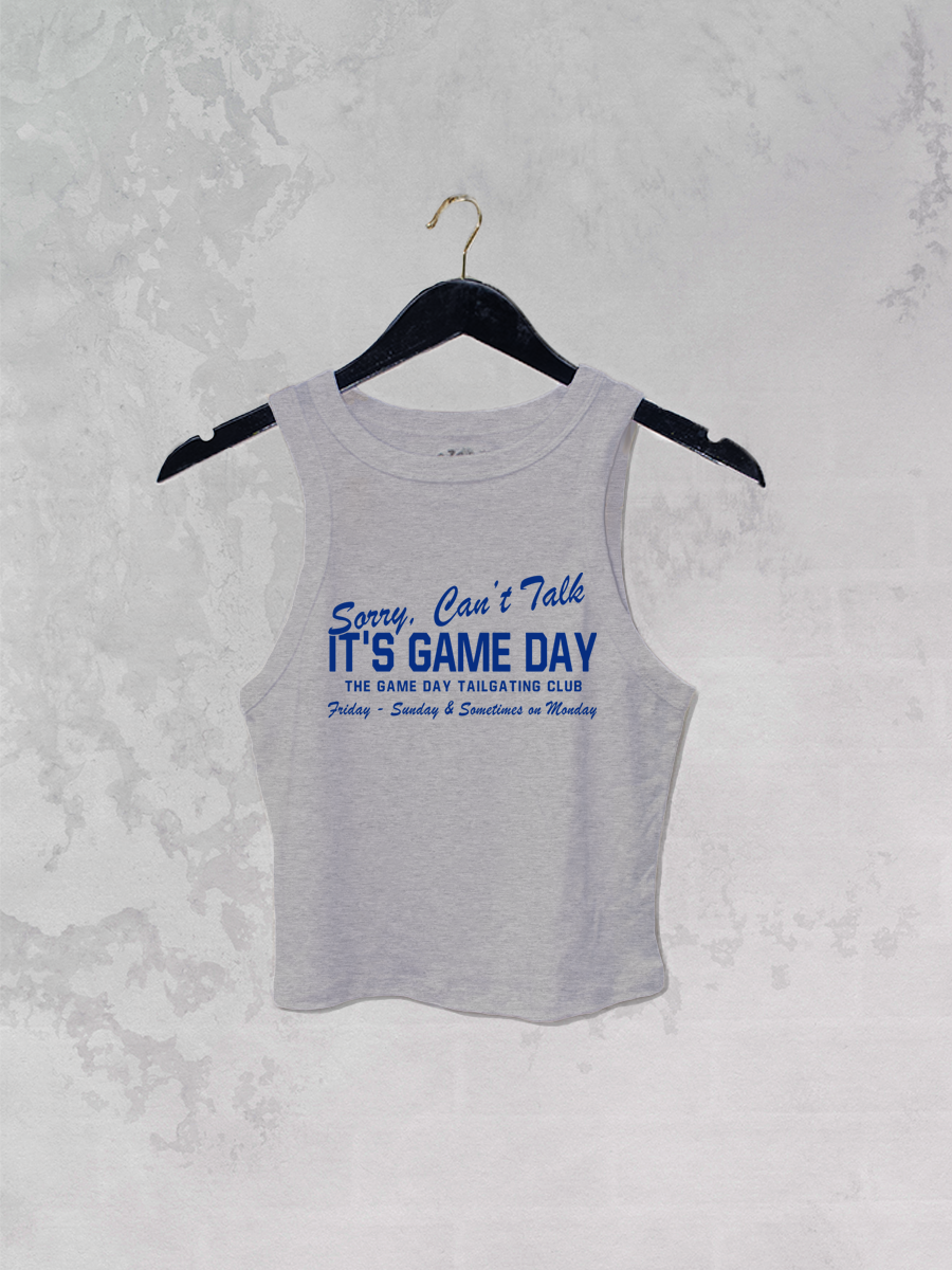 Underground Original Design: Can't Talk It's Game Day(Blue), Micro-Ribbed Tank