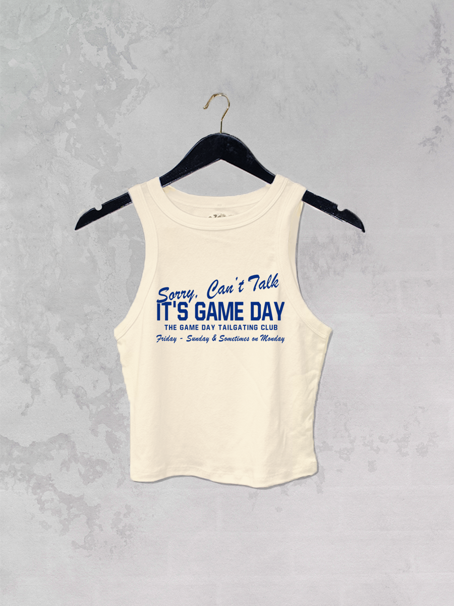 Underground Original Design: Can't Talk It's Game Day(Blue), Micro-Ribbed Tank