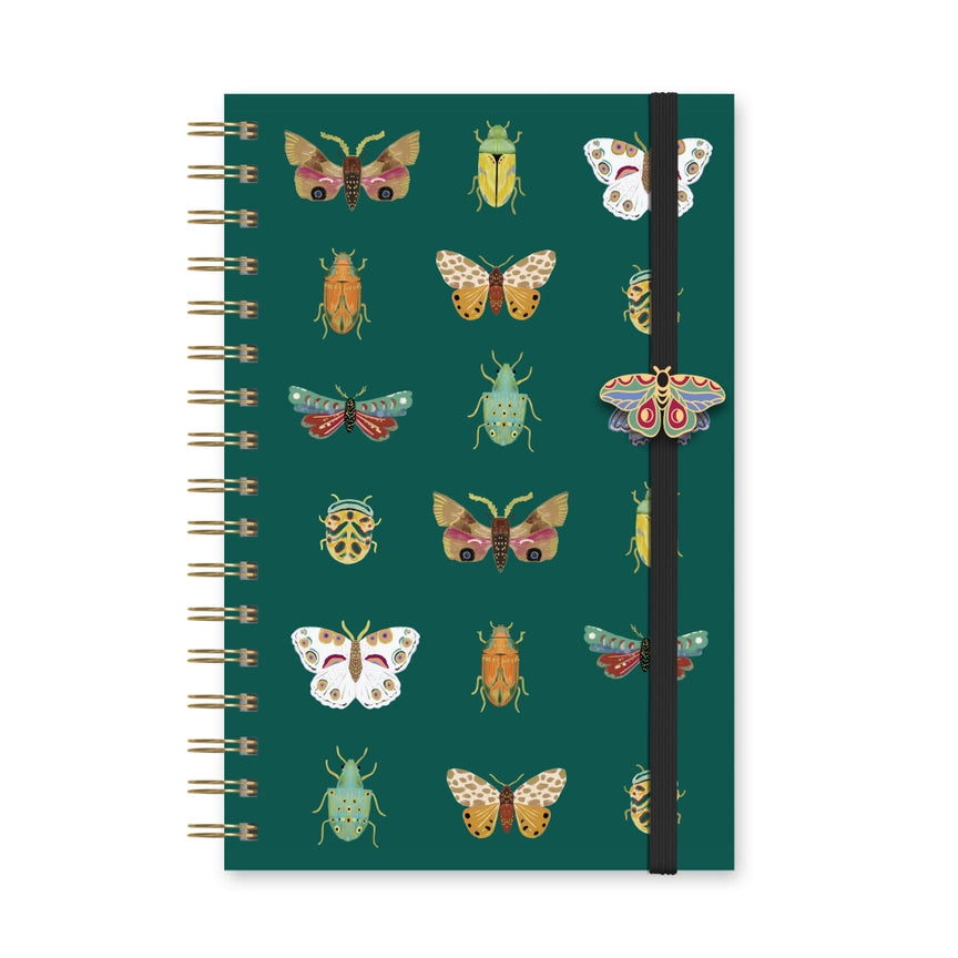 Midnight Garden Medium Spiral Notebook w/ Enamel Charm