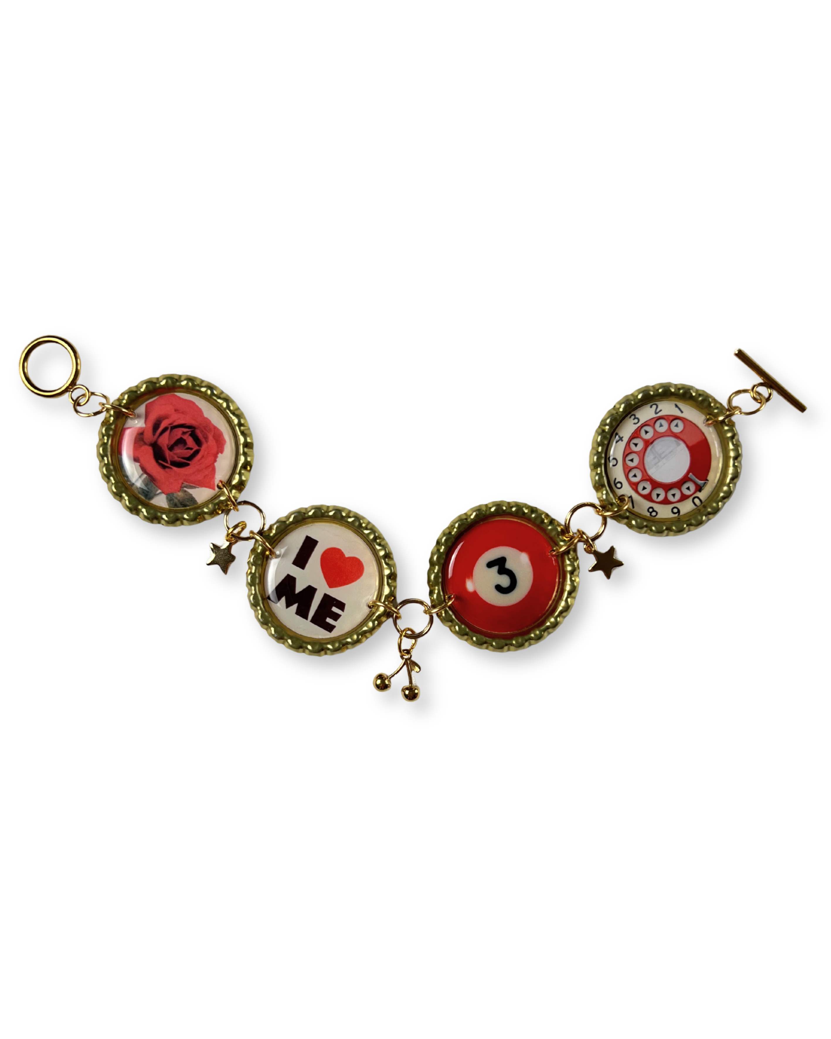 Rose Charm Bracelet: Gold