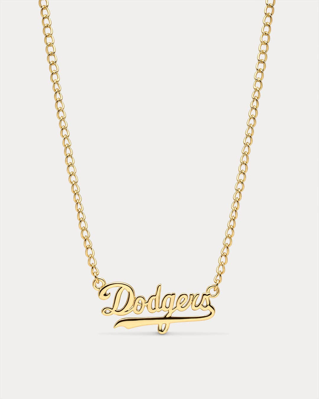 The MLB Nameplate Necklace: Gold / LA Dodgers