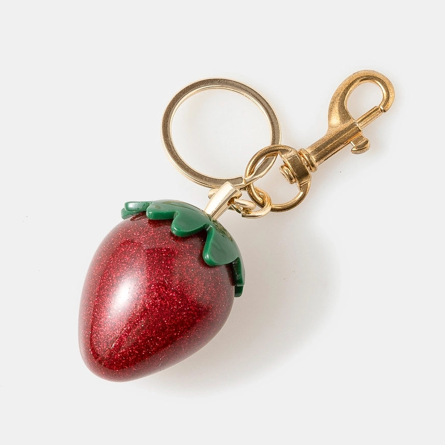 Glitter Resin Strawberry Bag Charm