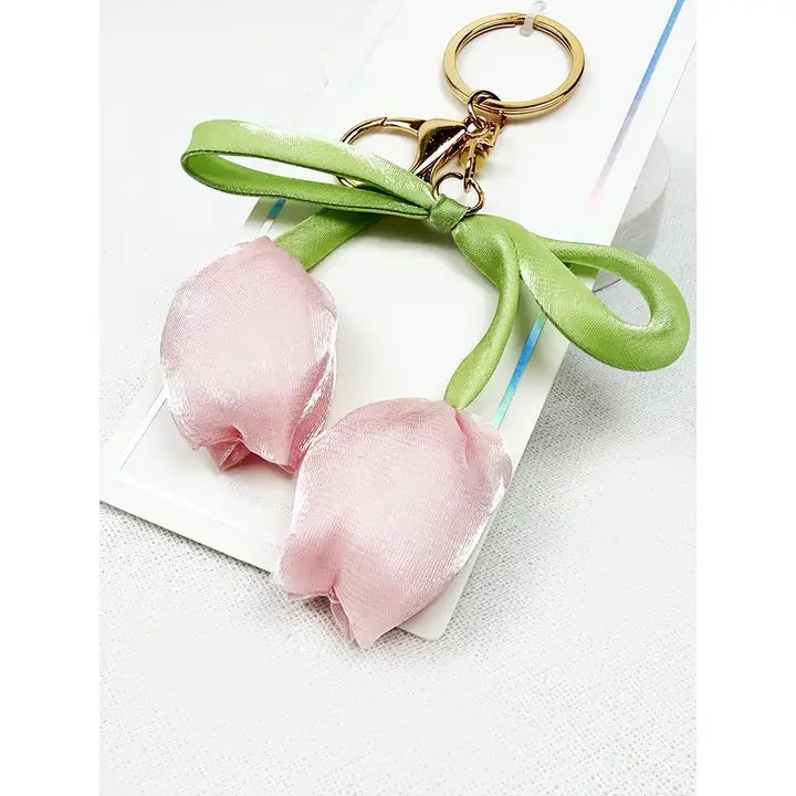 Satin Flower Keychain