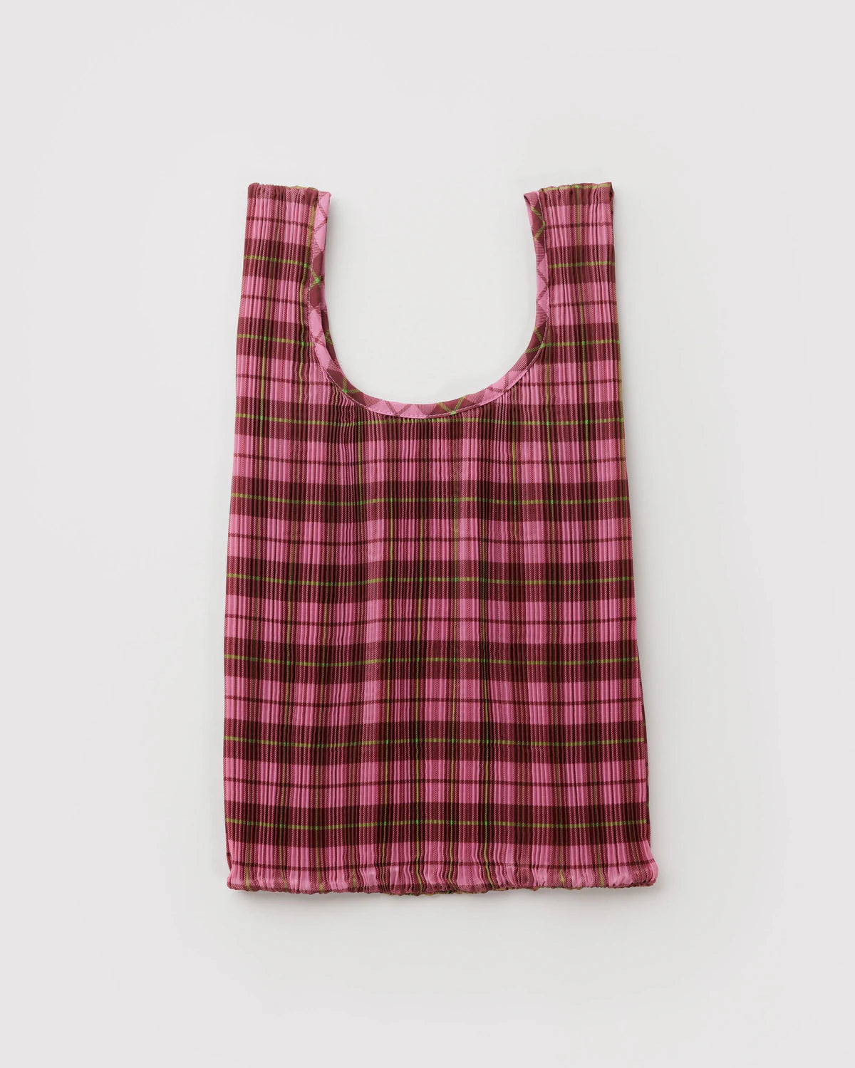 BAGGU Pleated - Azalea Pink Tartan