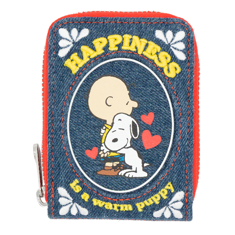 Peanuts 75th Anniversary “Happiness Is a Warm Puppy” Denim Accordion Wallet