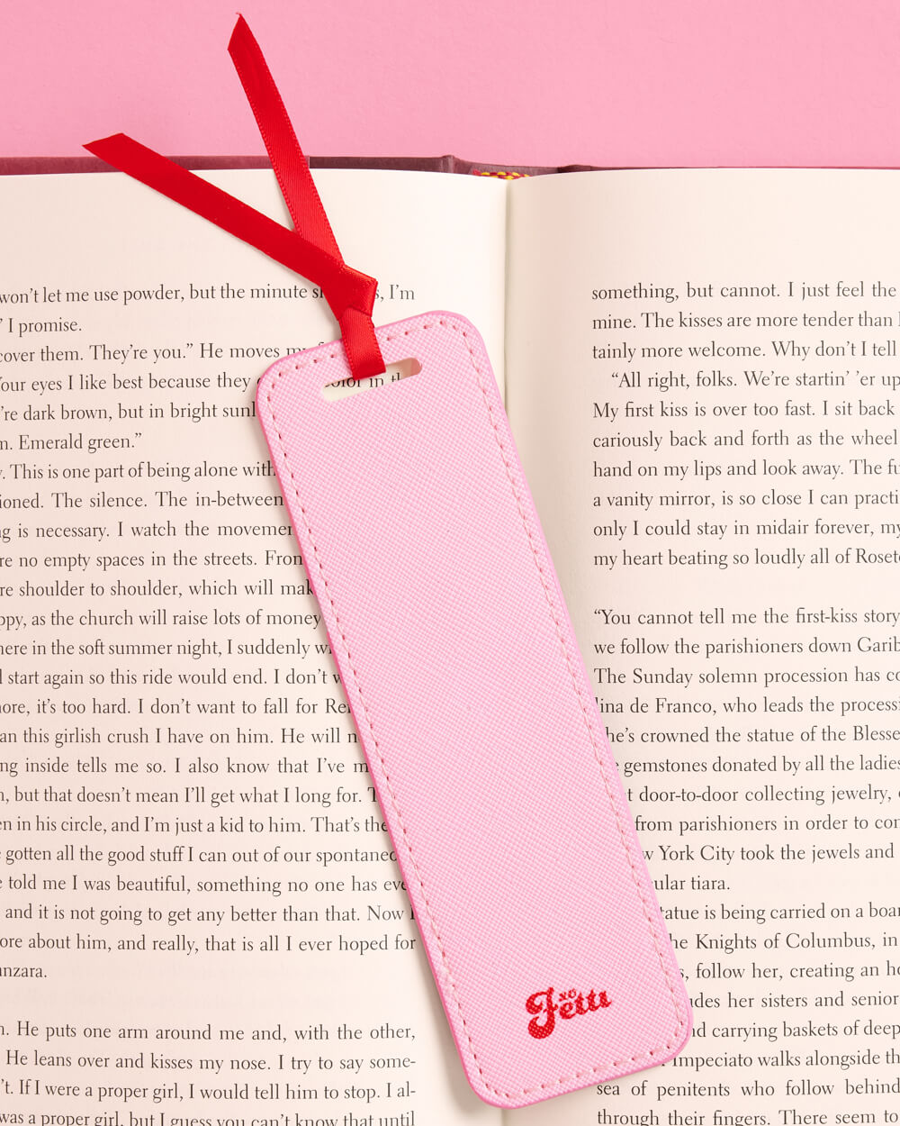Hot Girls Read Bookmark - pink faux leather bookmark