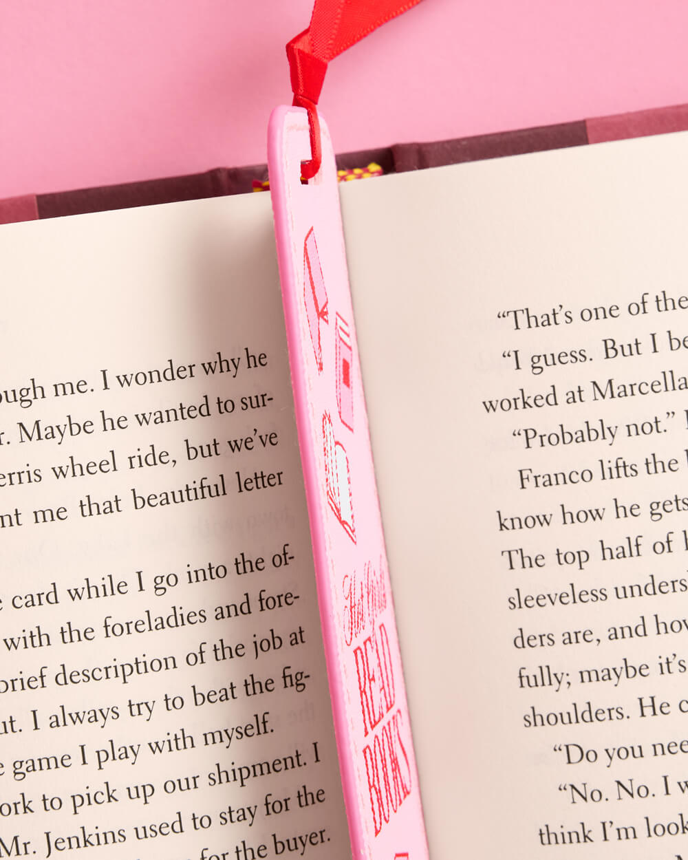 Hot Girls Read Bookmark - pink faux leather bookmark