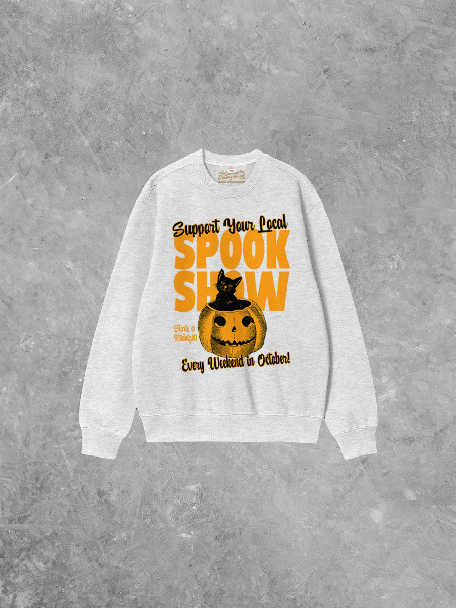 Support Your Local Spook Show Boxy Cotton Sweatshirt