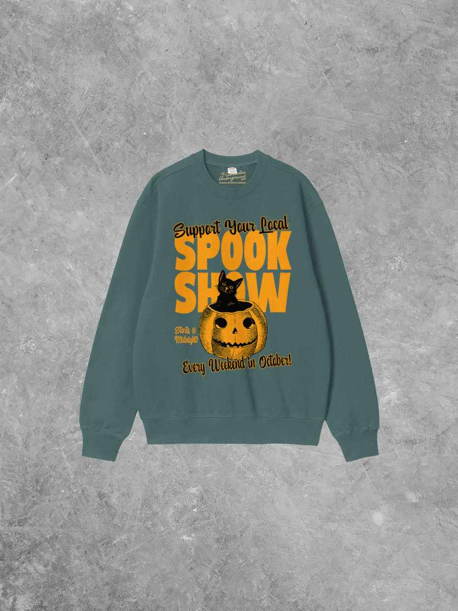 Support Your Local Spook Show Boxy Cotton Sweatshirt