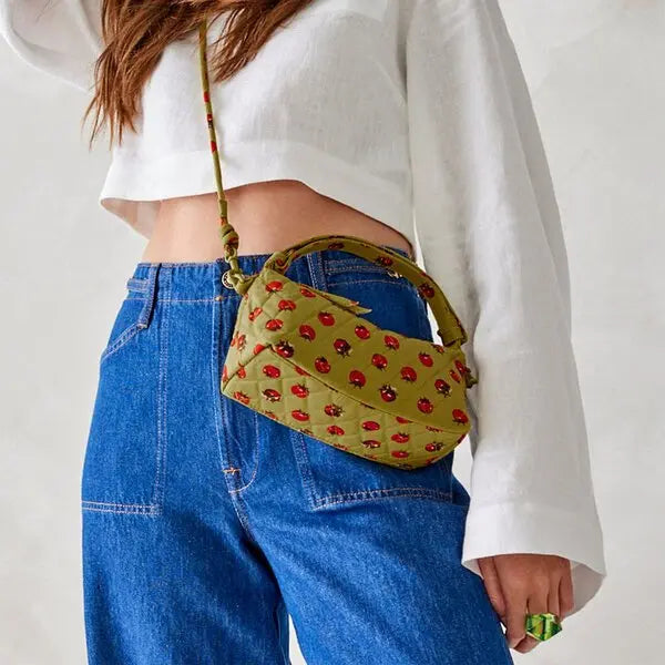 Vera Bradley Roxbury Crescent Crossbody Tiny Tomato