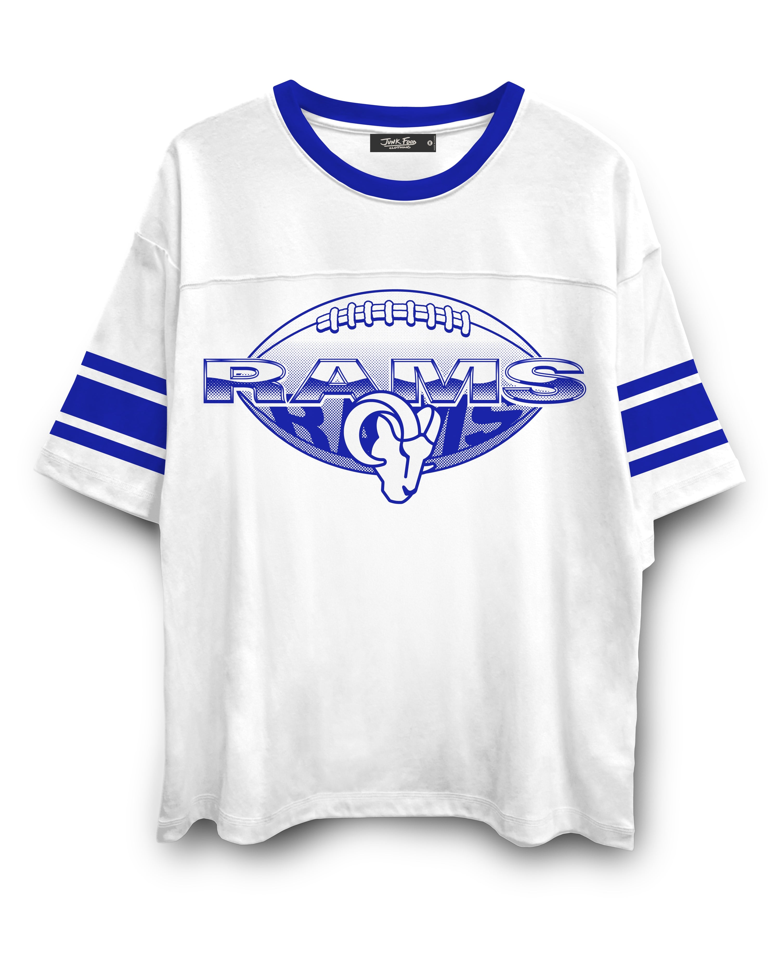 LA Rams Oversized Striped Ringer Graphic Tee
