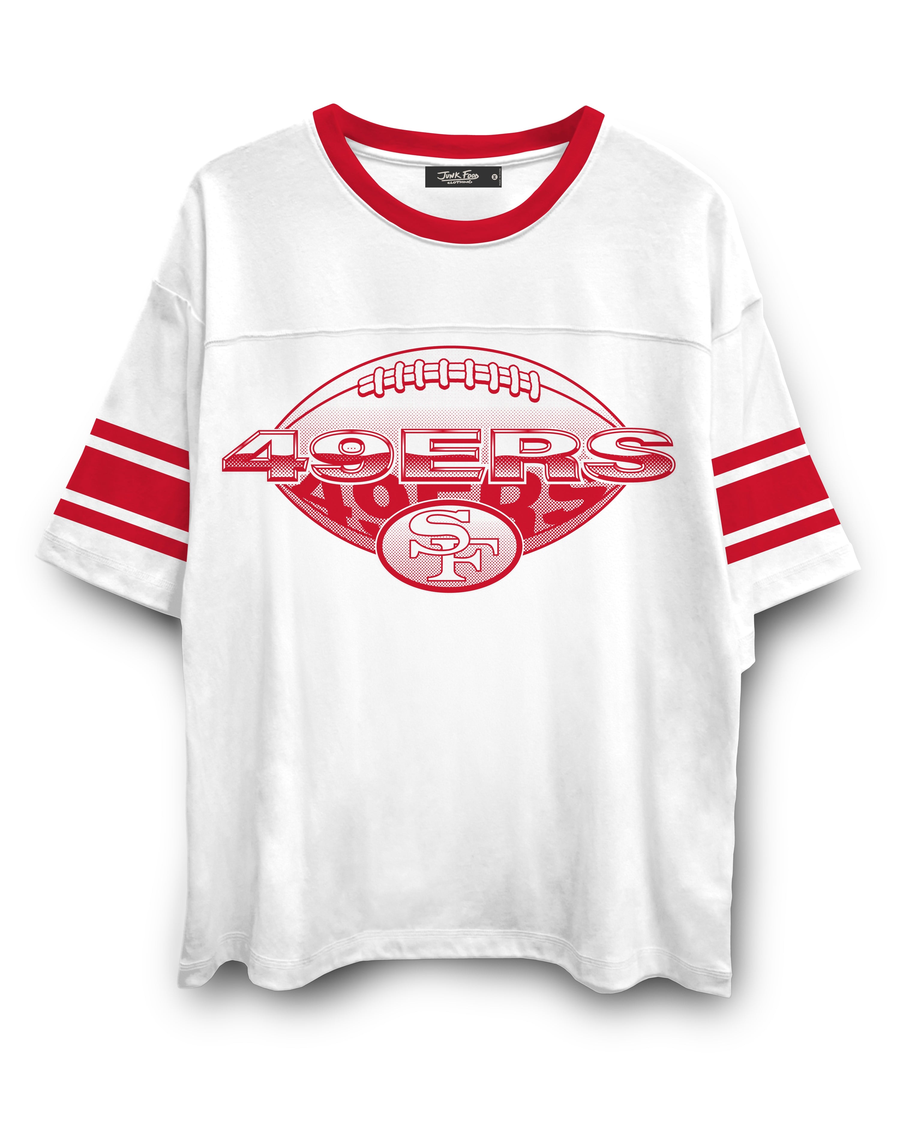 SF 49ers Oversized Striped Ringer Graphic Tee