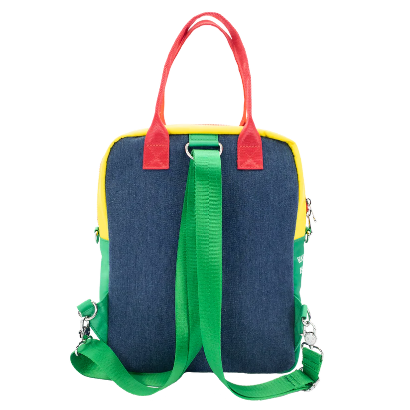 Peanuts 75th Anniversary Color Block Denim & Canvas Convertible Bag